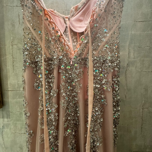 Jovani Pink Rhinestone Dress - Picture 7 of 15